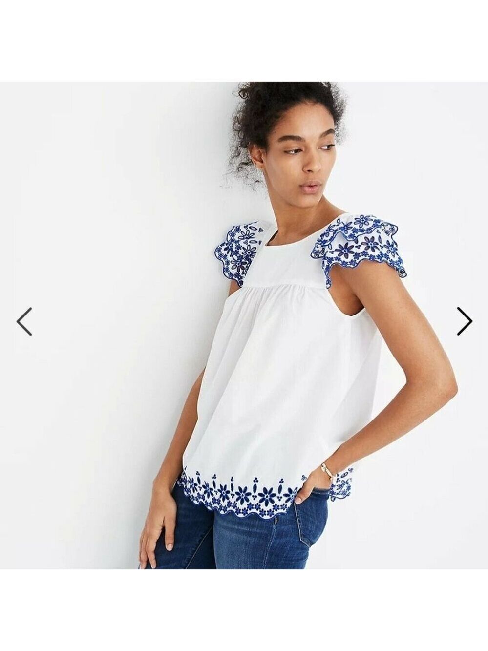 Madewell Flower Eyelet Blouse Size 0